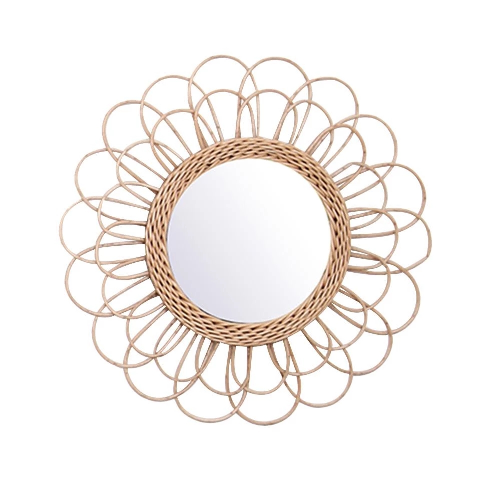 Rattan Mirror Round - Lustro rattanowe Innowacyjne sztuki wnętrz Okrągłe