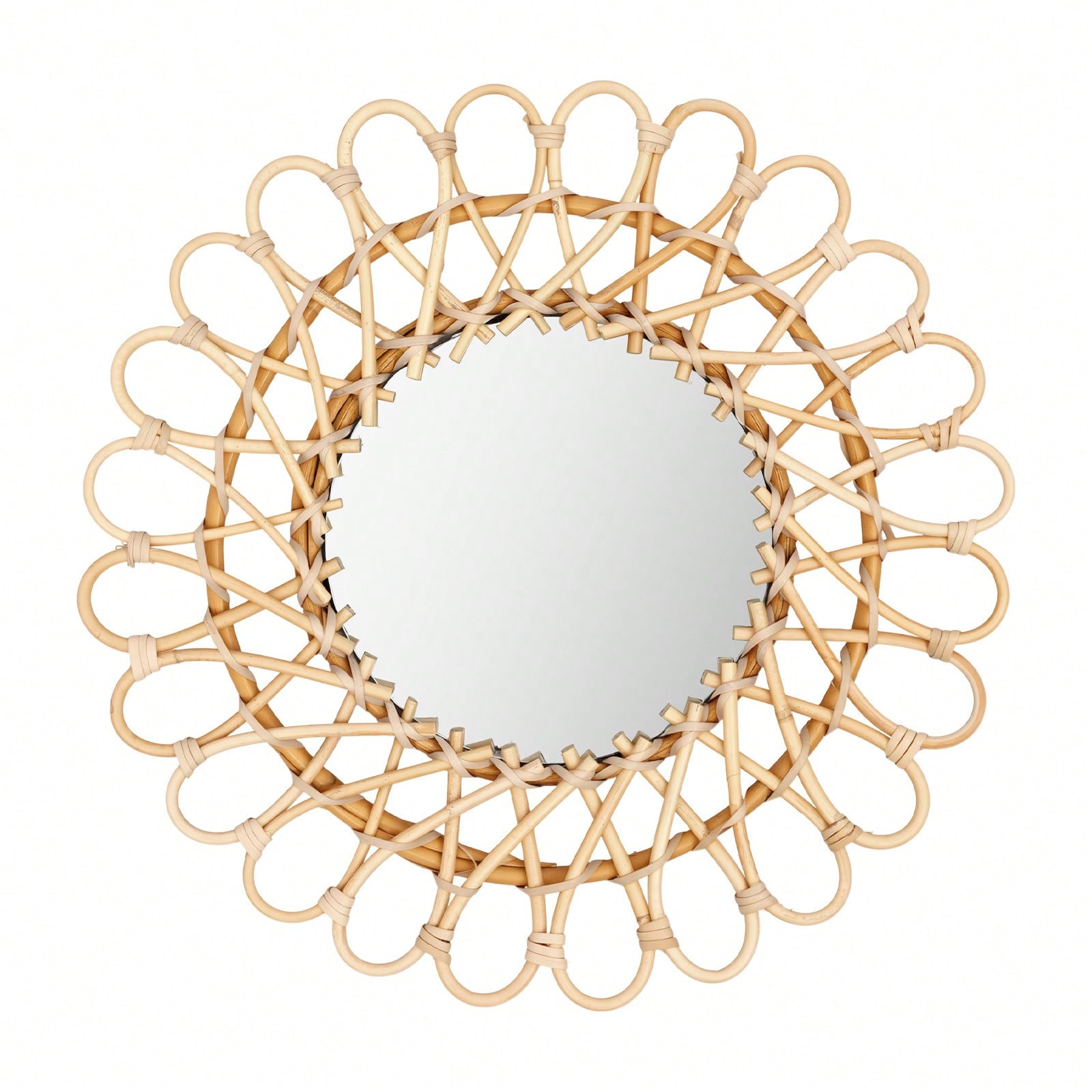 Rattan Mirror Round - Okrągłe lustro z rattanu, okrągłe dekoracyjne