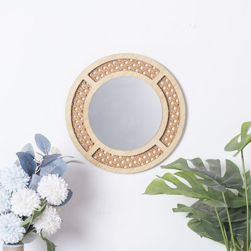 Rattan Mirror Round - Kreatywne lustro dekoracyjne Ręcznie robiona imitacja