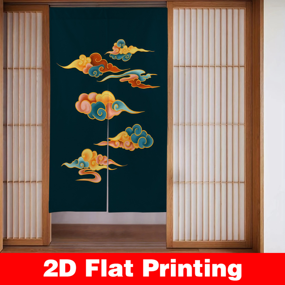 Interior Design Zen - Japońska kurtyna drzwiowa, parawan, dekoracja pokoju,