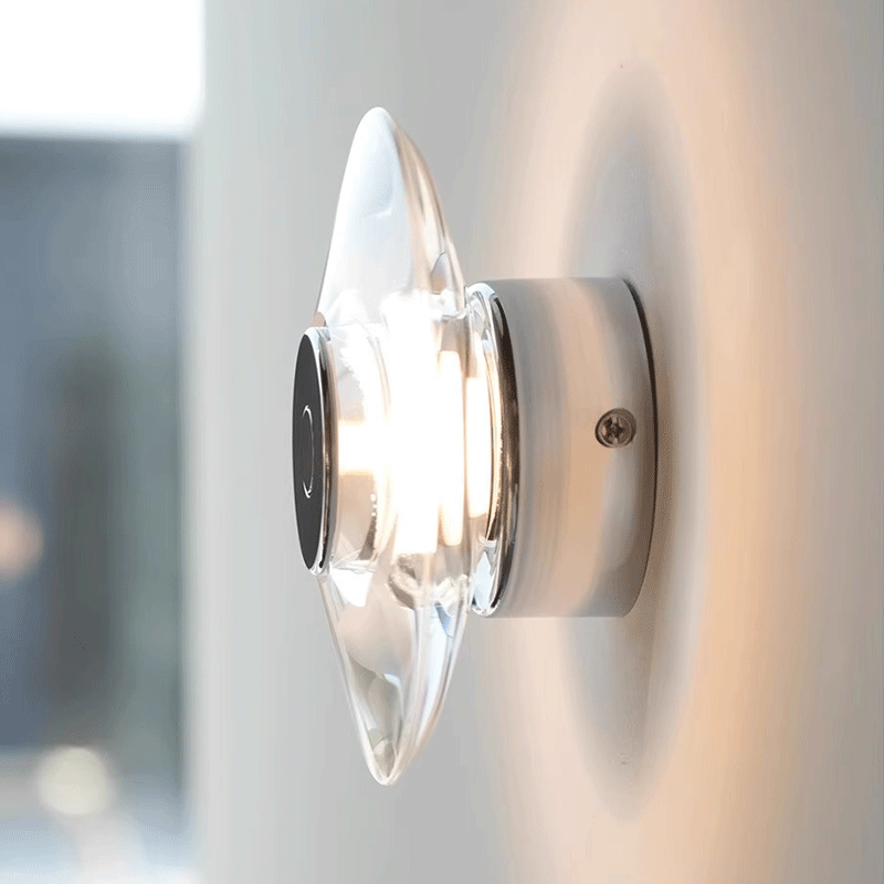 Rattan Mirror Round - Nowoczesna okrągła kryształowa lampka nocna sypialnia