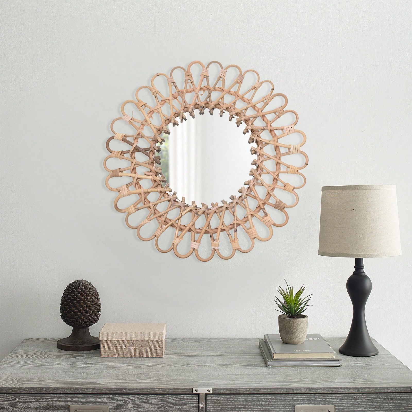 Okrągłe lustro z rattanu, okrą – Rattan Mirror Round recenzja i cena