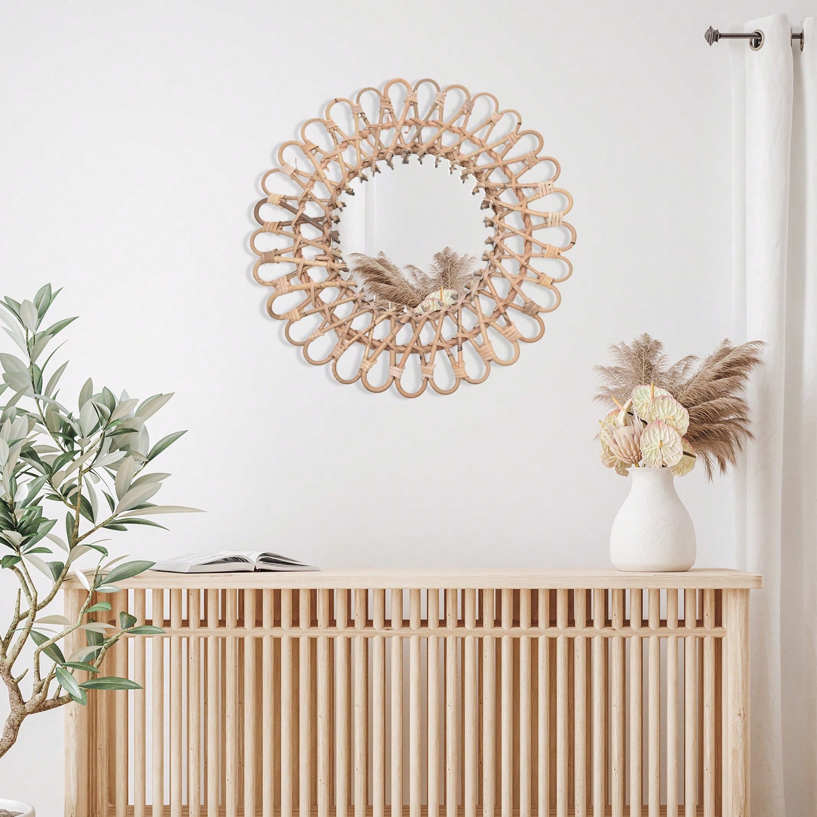 Okrągłe lustro z rattanu, okrą – Rattan Mirror Round recenzja i cena