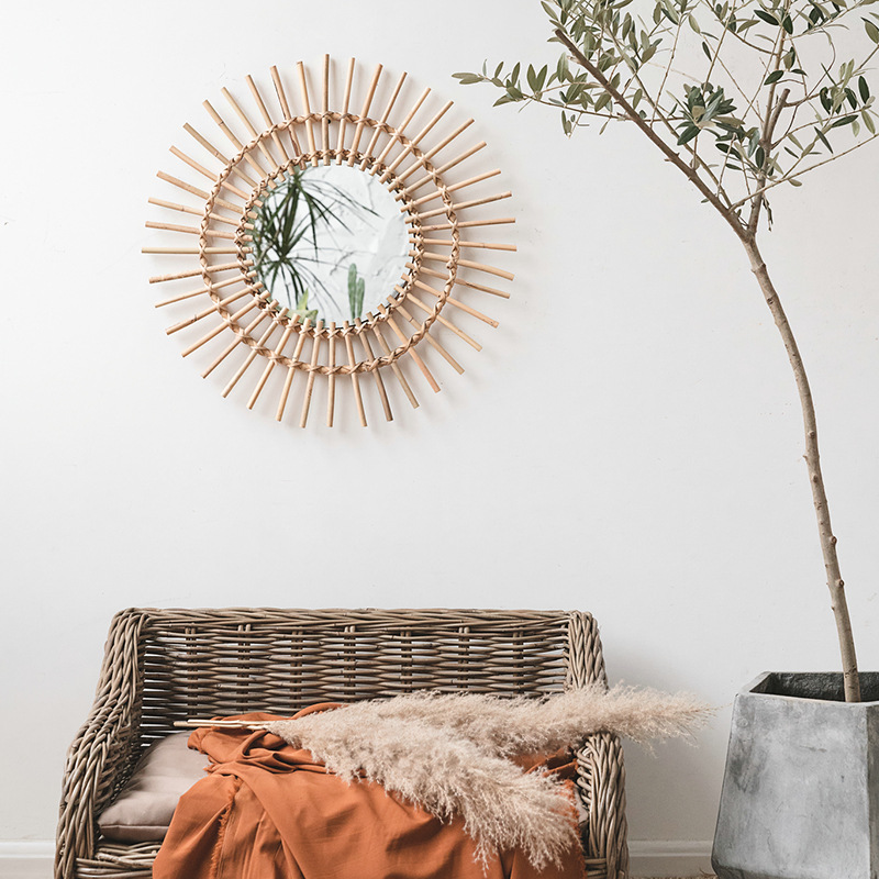 Wiszące lustro z rattanu w sty – Rattan Mirror Round recenzja i cena