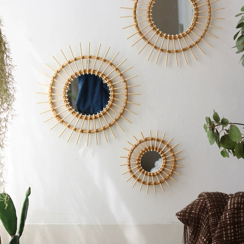 Kreatywne okrągłe lustra dekor – Rattan Mirror Round recenzja i cena