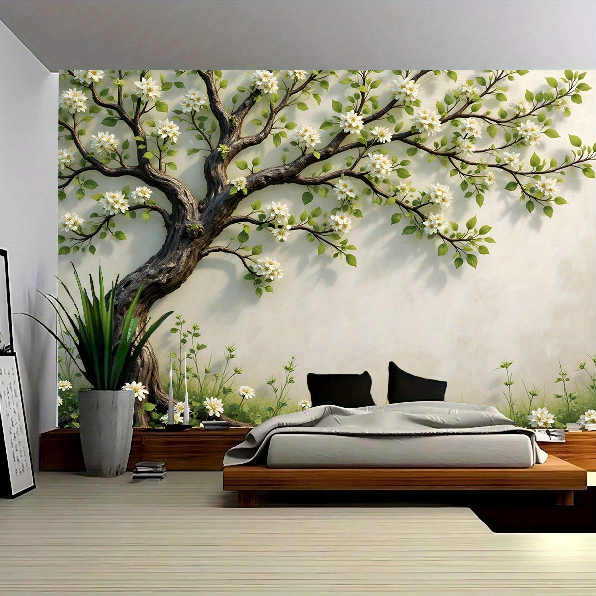 Mural ścienny 3D z kwitnącym d – Interior Design Zen recenzja i cena