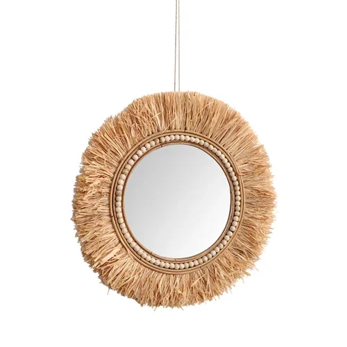 Lustra dekoracyjne z rattanu d – Rattan Mirror Round recenzja i cena