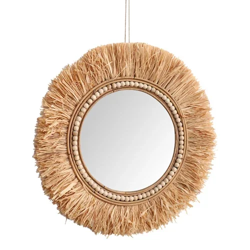 Lustra dekoracyjne z rattanu d – Rattan Mirror Round recenzja i cena