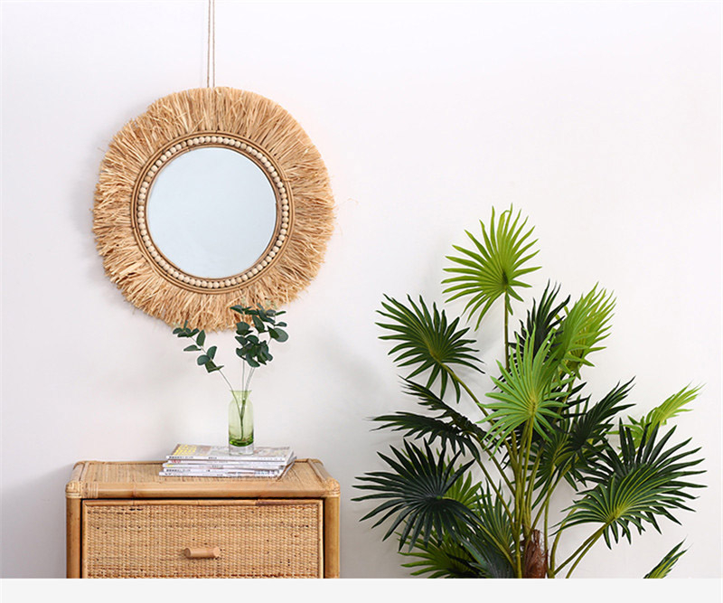 Lustra dekoracyjne z rattanu d – Rattan Mirror Round recenzja i cena