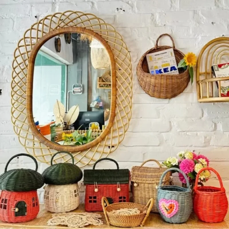 Nowoczesne okrągłe lustro ście – Rattan Mirror Round recenzja i cena