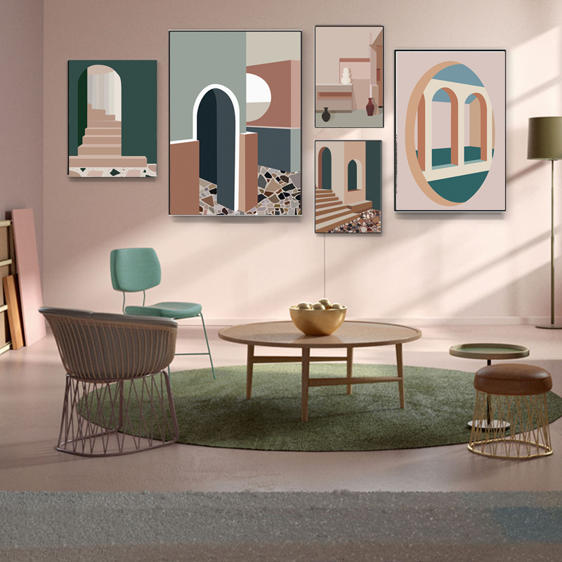 Retro Morandi Building Canvas  – Interior Design And Build recenzja i cena