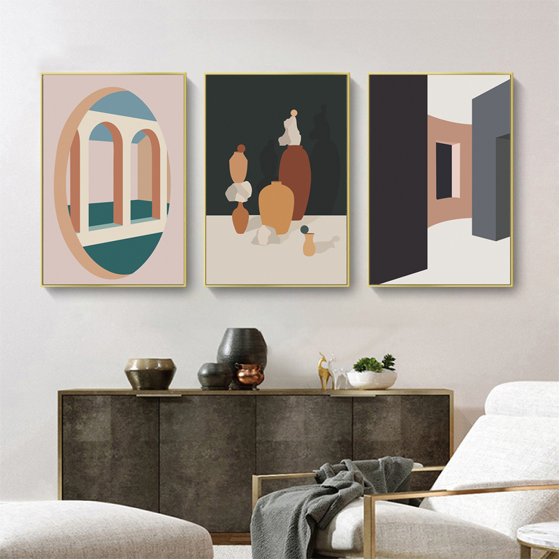 Retro Morandi Building Canvas  – Interior Design And Build recenzja i cena