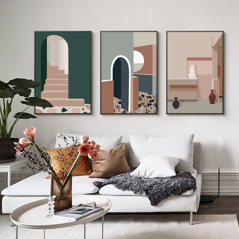 Retro Morandi Building Canvas  – Interior Design And Build recenzja i cena